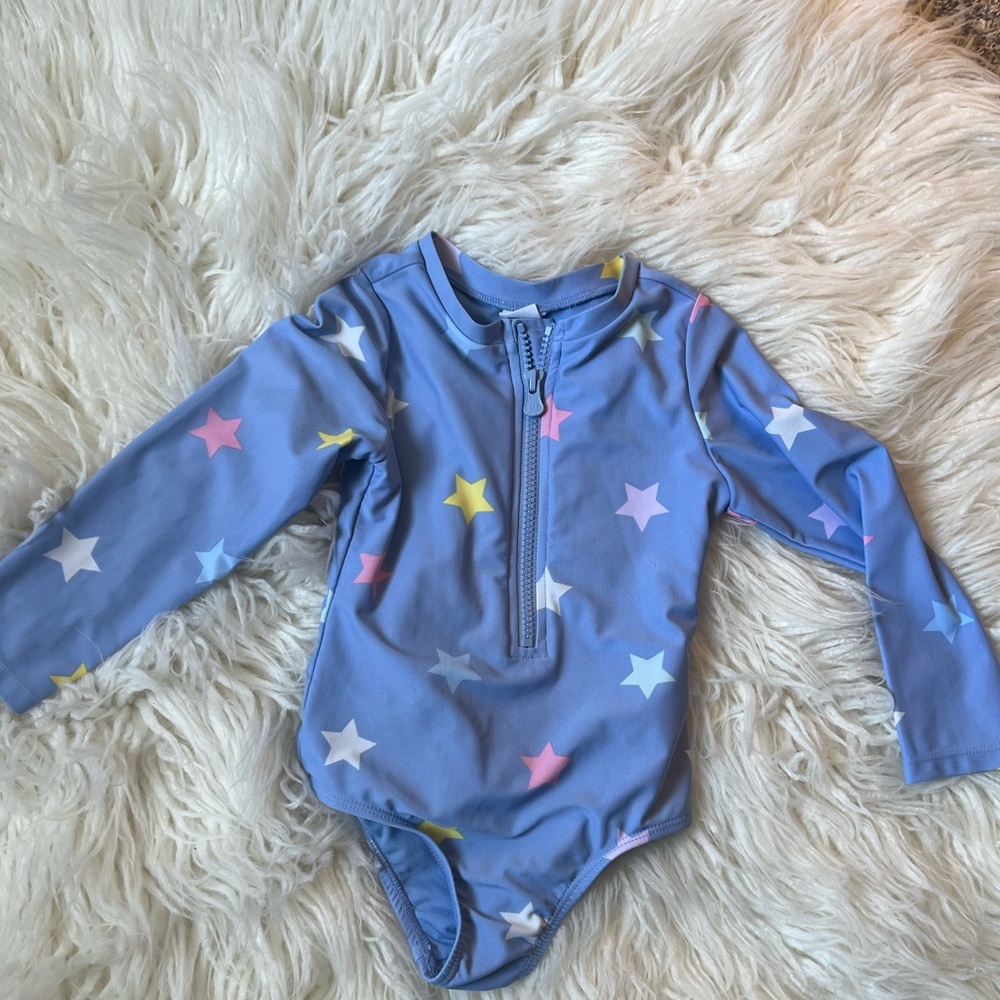 Toddler girls rashguard swimsuit